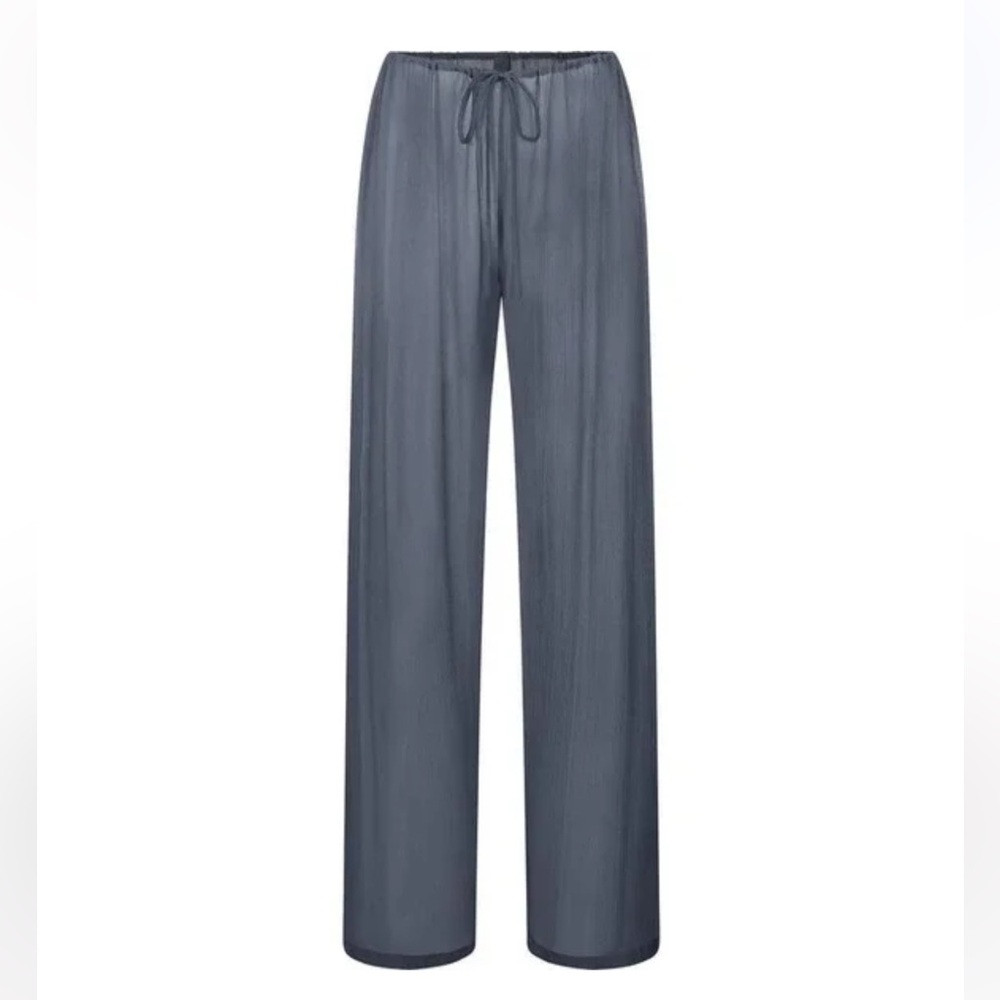 SKIMS SILK CHIFFON COVER UP DRAWSTRING PANT | GUNMETAL